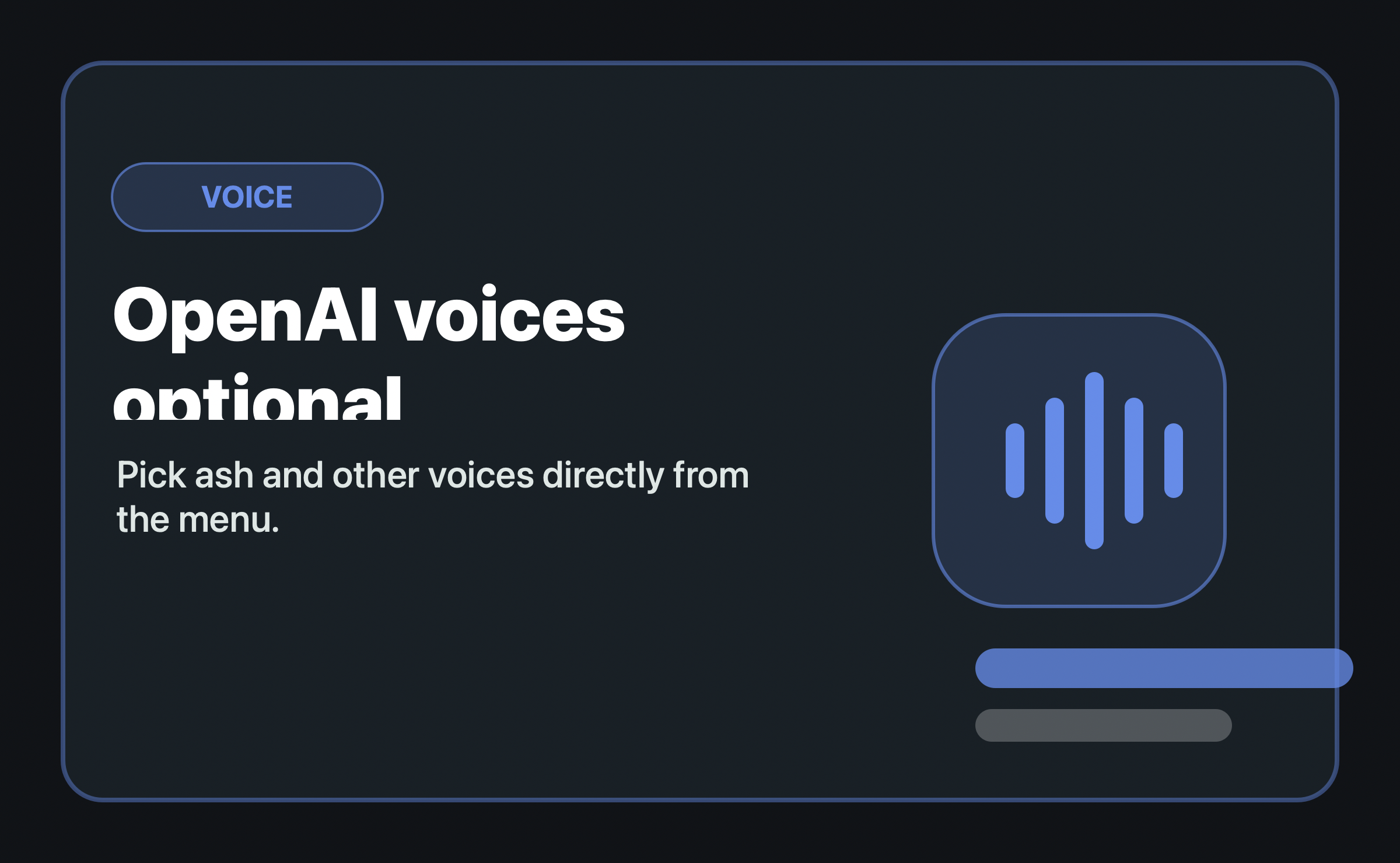 OpenAI optional: selectable voices
