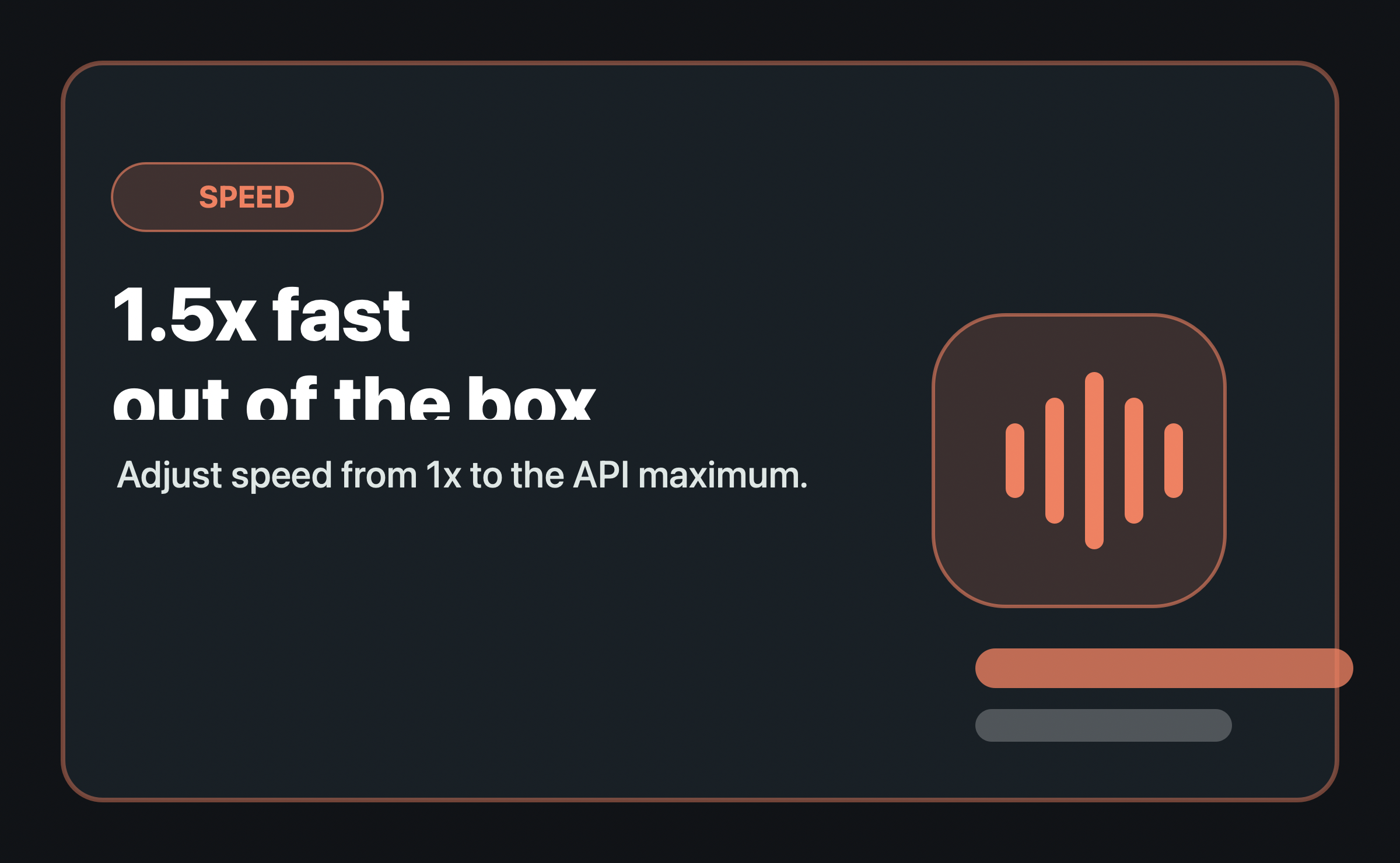 Speed: read-aloud speed from 1x to 4x